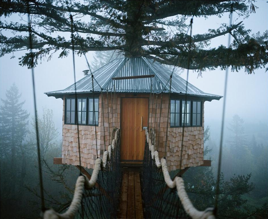 photo ©trevor gordon - foster huntington's treehouse in washington. photo was shot with mamiya 7ii on kodak portra 400 / 220 film.