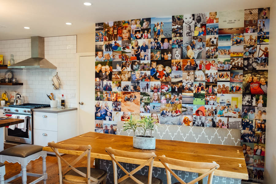 wall photo collage ideas without frames