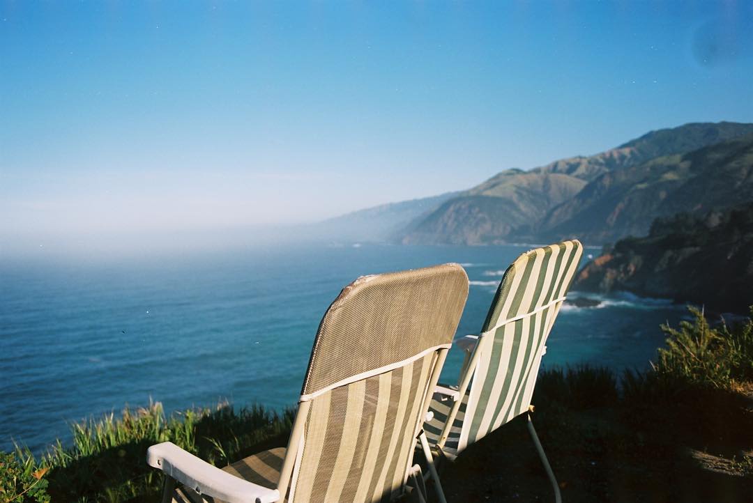 Don Brubaker - lawn chairs facing ocean