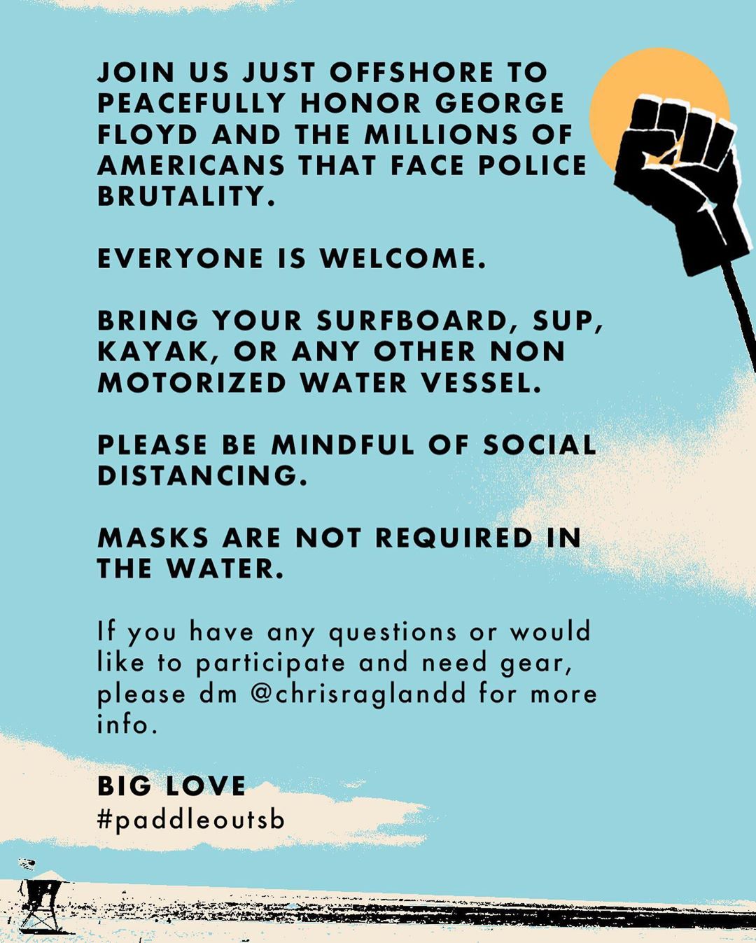 BLM Paddle Out SB Flyer